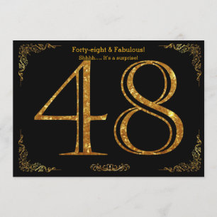 Invitation Fête du 48e anniversaire, styl Gatsby, parties sci