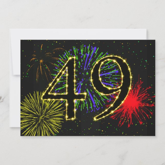 Invitation Fête du 49e anniversaire invitez (Devant)