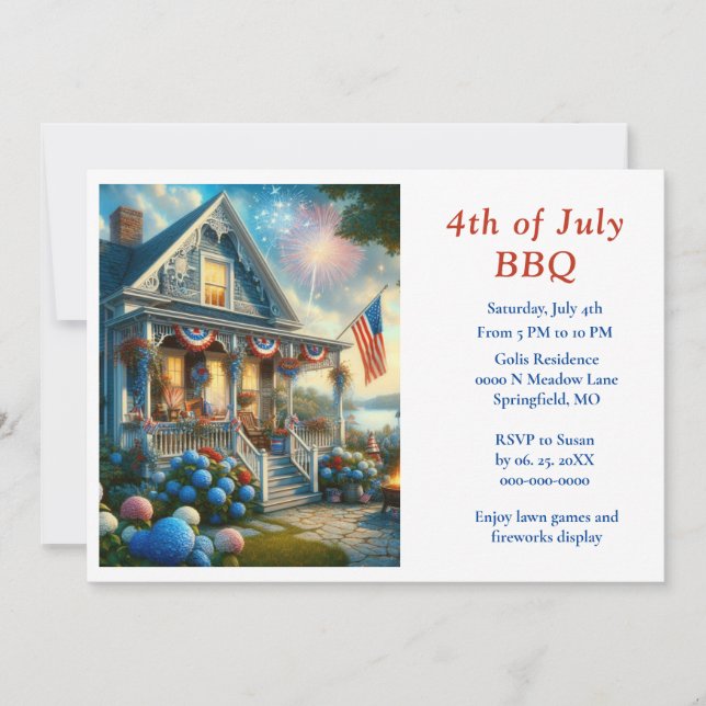Invitation Fête du 4 juillet (Devant)