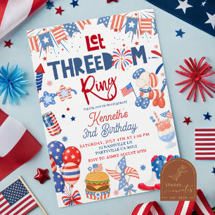 Invitation Fête du 4 juillet Laissez sonner la liberté  Anniv
