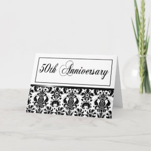 Invitation Fête du 50e anniversaire (Chaucer/noir et blanc)