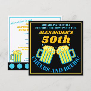 Invitation Fête du 50e anniversaire de Beer Mugs