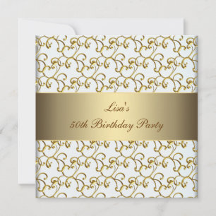 Invitation Fête du 50e anniversaire de la Gold Swirls