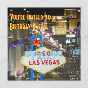 Invitation Fête du 50e anniversaire de Las Vegas