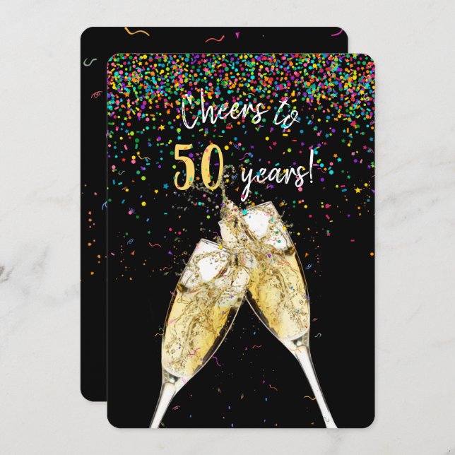 Invitation fête du 50e anniversaire de mariage (Devant / Derrière)