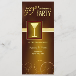 Invitation Fête du 50e anniversaire de mariage - Monogramme d