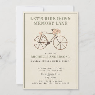 Invitation Fête du 50e anniversaire de vintage Bicycle