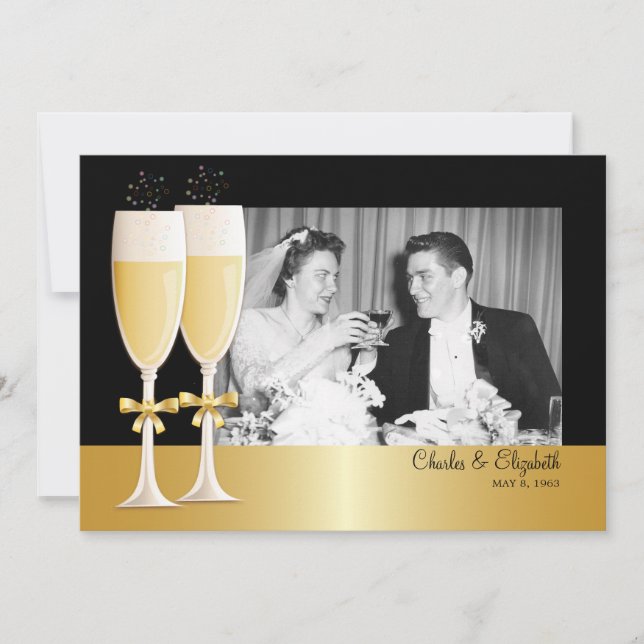 Invitation Fête du 50e anniversaire du Mariage de la photo Sp (Devant)