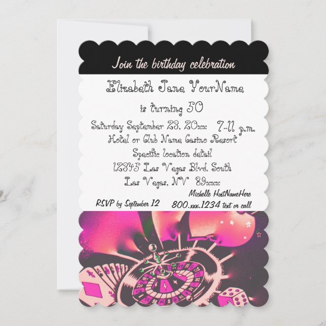 Invitation Fête du 50e anniversaire Las Vegas (Devant)