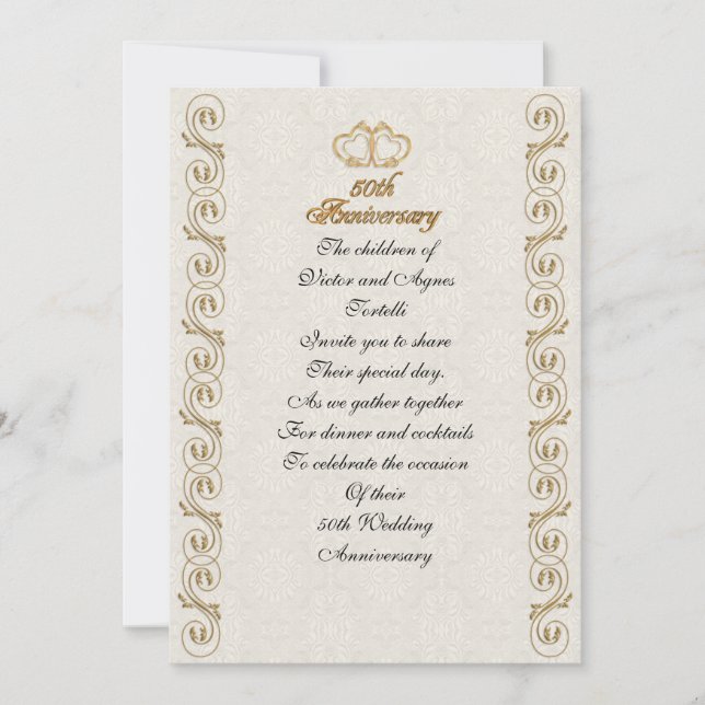 Invitation Fête du 50e anniversaire pour les parents (Devant)