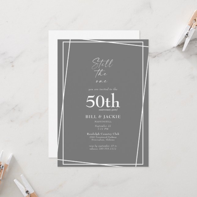Invitation Fête du 50e anniversaire Still The One (Devant/Arrière en situation)