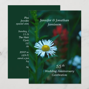 Invitation Fête du 55e Anniversaire de Mariage Noms Fleur de