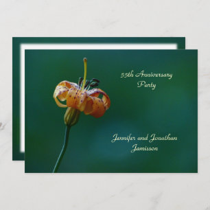 Invitation Fête du 55e anniversaire Lys jaunes Floral