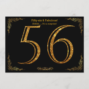 Invitation Fête du 56e anniversaire, styl Gatsby, parties sci