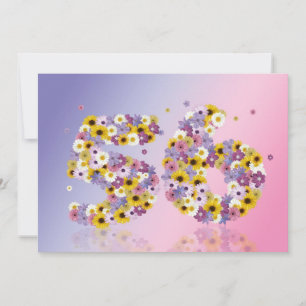 Invitation Fête du 56ème anniversaire, avec des lettres fleur