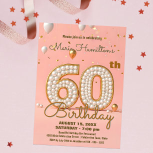 Invitation Fête du 60e anniversaire de Shiny Gold et Soft Pin