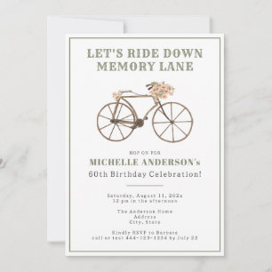 Invitation Fête du 60e anniversaire de vintage Bicycle