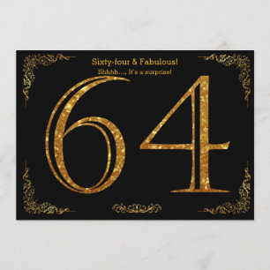 Invitation Fête du 64e anniversaire, styl Gatsby, parties sci