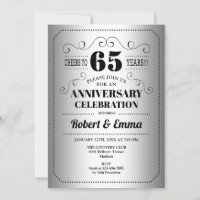 Fête du 65e anniversaire de mariage - Noir argenté