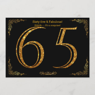 Invitation Fête du 65e anniversaire, styl Gatsby, parties sci