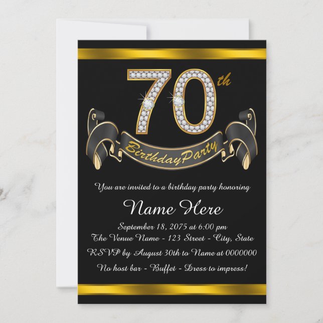 Invitation Fête du 70e anniversaire (Devant)
