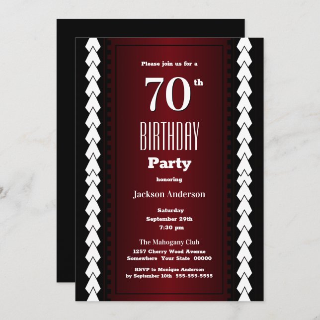 Invitation Fête du 70e anniversaire de la Bourgogne moderne (Devant / Derrière)