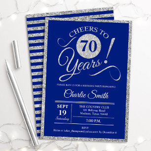 Invitation Fête du 70e anniversaire - TOUT AGE Silver Royal B