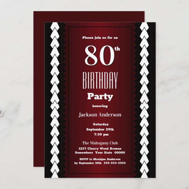 Invitation Fête du 80e anniversaire de la Bourgogne moderne (Devant / Derrière)