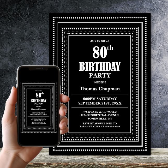 Invitation Fête du 80e anniversaire de la frontière noire et  (Créateur téléchargé)