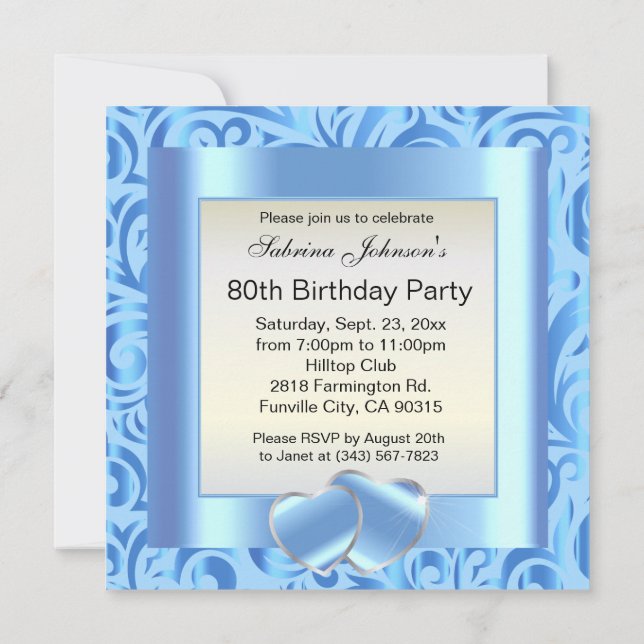 Invitation Fête du 80e anniversaire |do-it-yourself Texte (Dos)