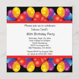 Invitation Fête du 80e anniversaire Texte do-it-yourself