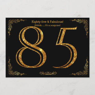 Invitation Fête du 85e anniversaire, styl Gatsby, parties sci