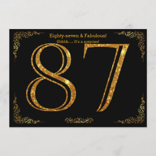 Invitation Fête du 87e anniversaire, styl Gatsby, parties sci