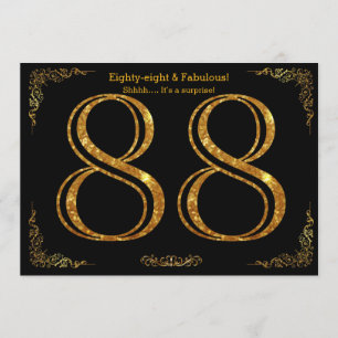 Invitation Fête du 88e anniversaire, styl Gatsby, parties sci