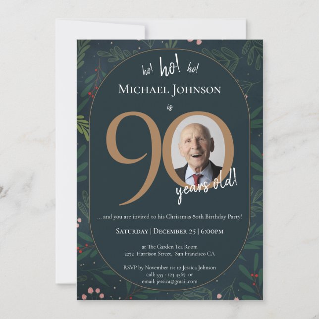 Invitation Fête du 90e anniversaire de Noël (Devant)