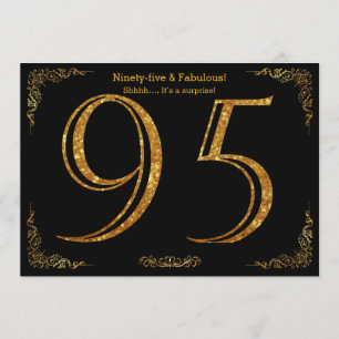 Invitation Fête du 95e anniversaire, styl Gatsby, parties sci