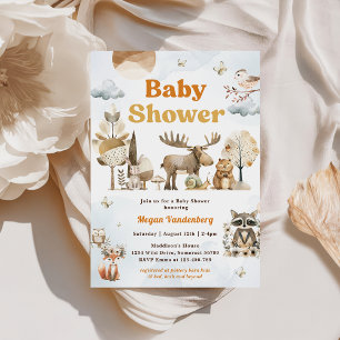 Invitation Fête du Baby shower des animaux des bois