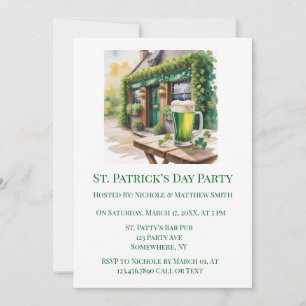 Invitation Fête du bar pub de la Saint-Patrick