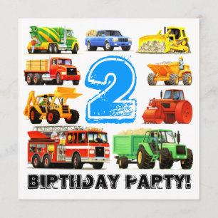 Invitation Fête du Camion de construction du 2e anniversaire