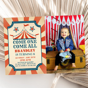 Invitation Fête du Carnaval de Cirque vintage Photo