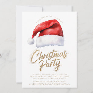 Invitation Fête du Chapeau de Père Noël Noël Fête de Noël