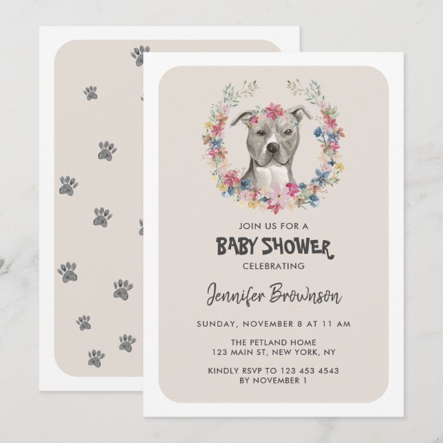 Invitation Fête du chien Terrier du Staffordshire américain (Devant / Derrière)