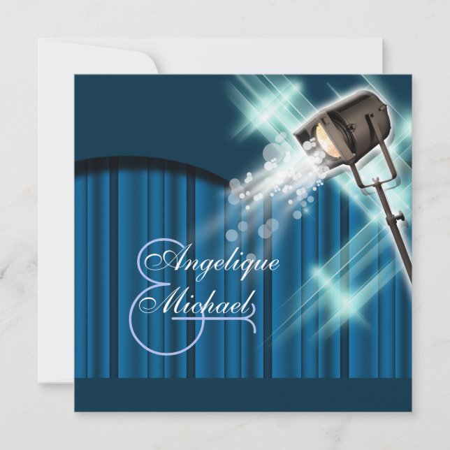 Invitation Fête du cinéma mariage hollywoodien (Devant)