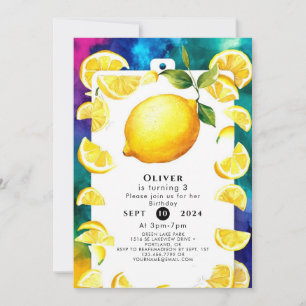 Invitation Fête du citron pour enfants modifiables