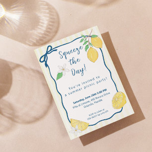 Invitation Fête du citron Squeeze the Day pour pique-nique d'