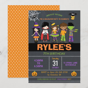 Invitation Fête du costume d'anniversaire d'Halloween