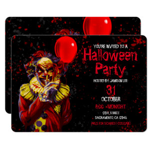 Invitations Faire Part Cartes Clown Horreur Zazzle Fr