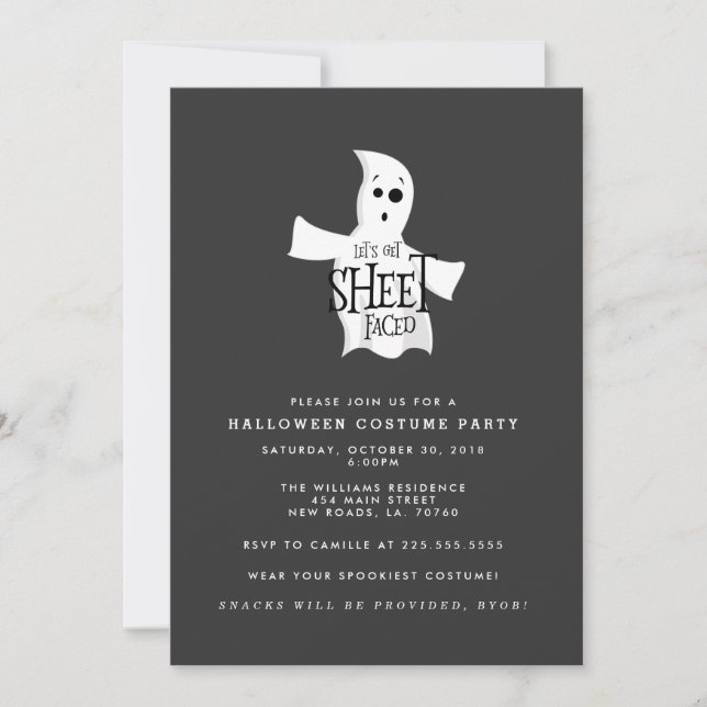Invitation Fête du costume de l'Halloween en tôle (Devant)