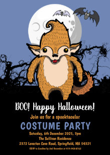 Invitations Faire Part Cartes De Loup Garou Kawaii Zazzle Fr