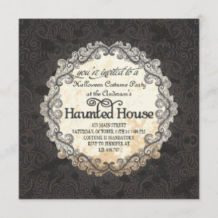 Invitation Fête du costume d'Halloween à la maison Vintage